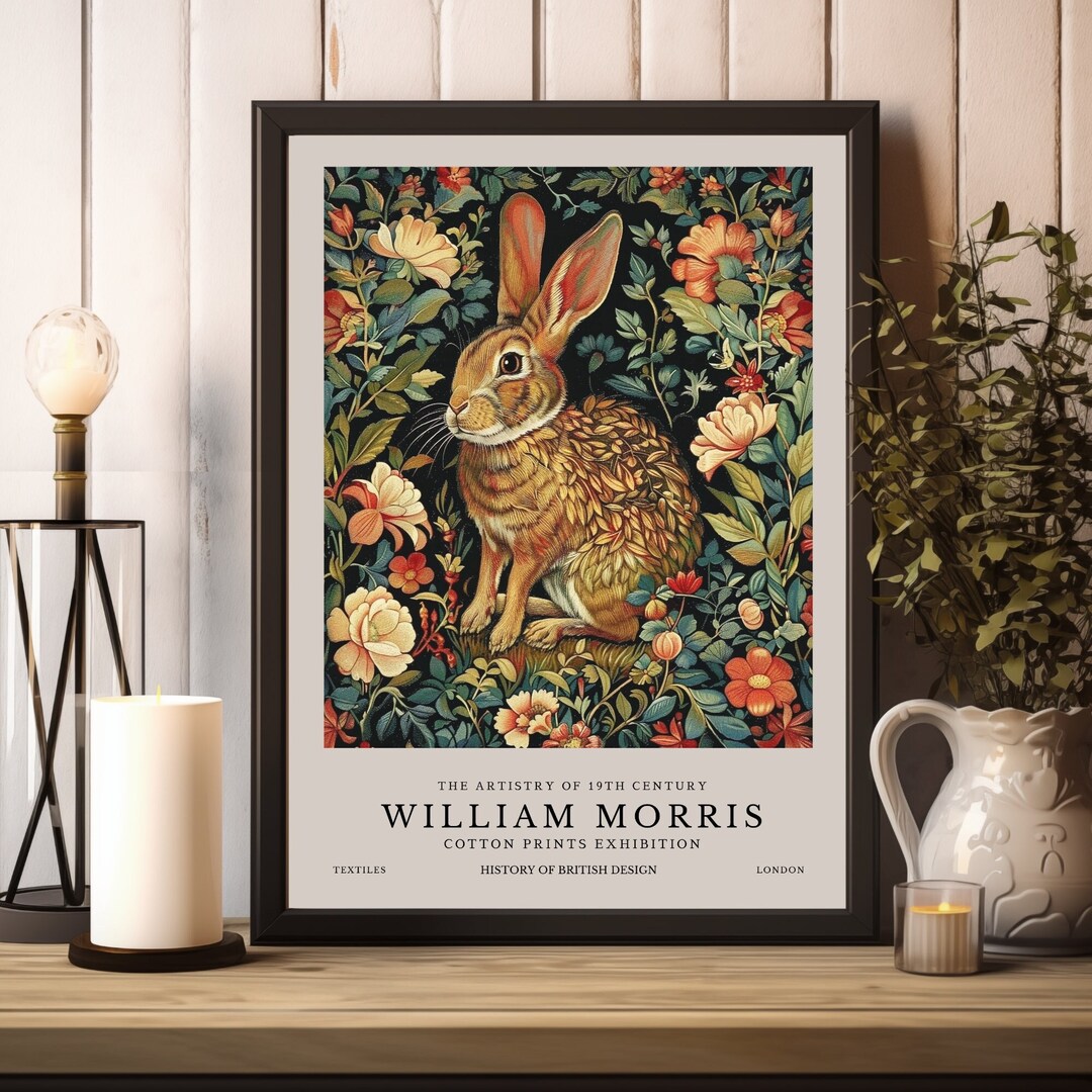 William Morris Print, William Morris Exhibition Print, Rabbit William ...