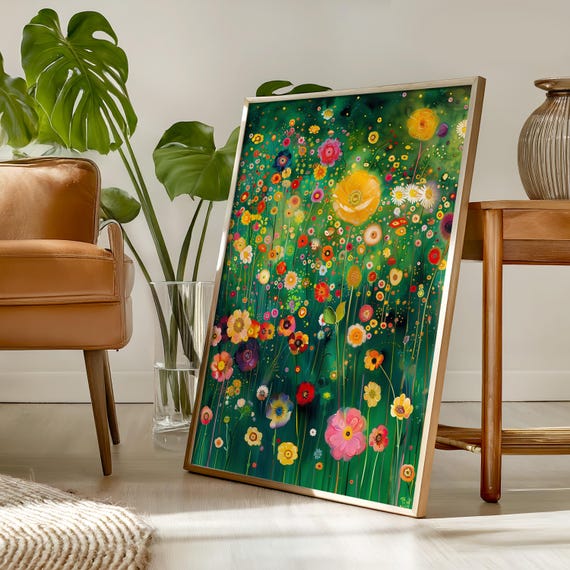 Impression sur toile abstraite de belles fleurs de jardin