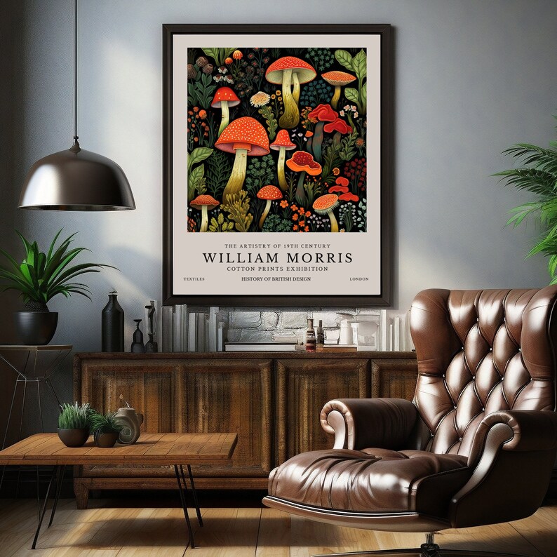 William Morris Exhibition Poster, Art Nouveau, William Morris Cotton ...
