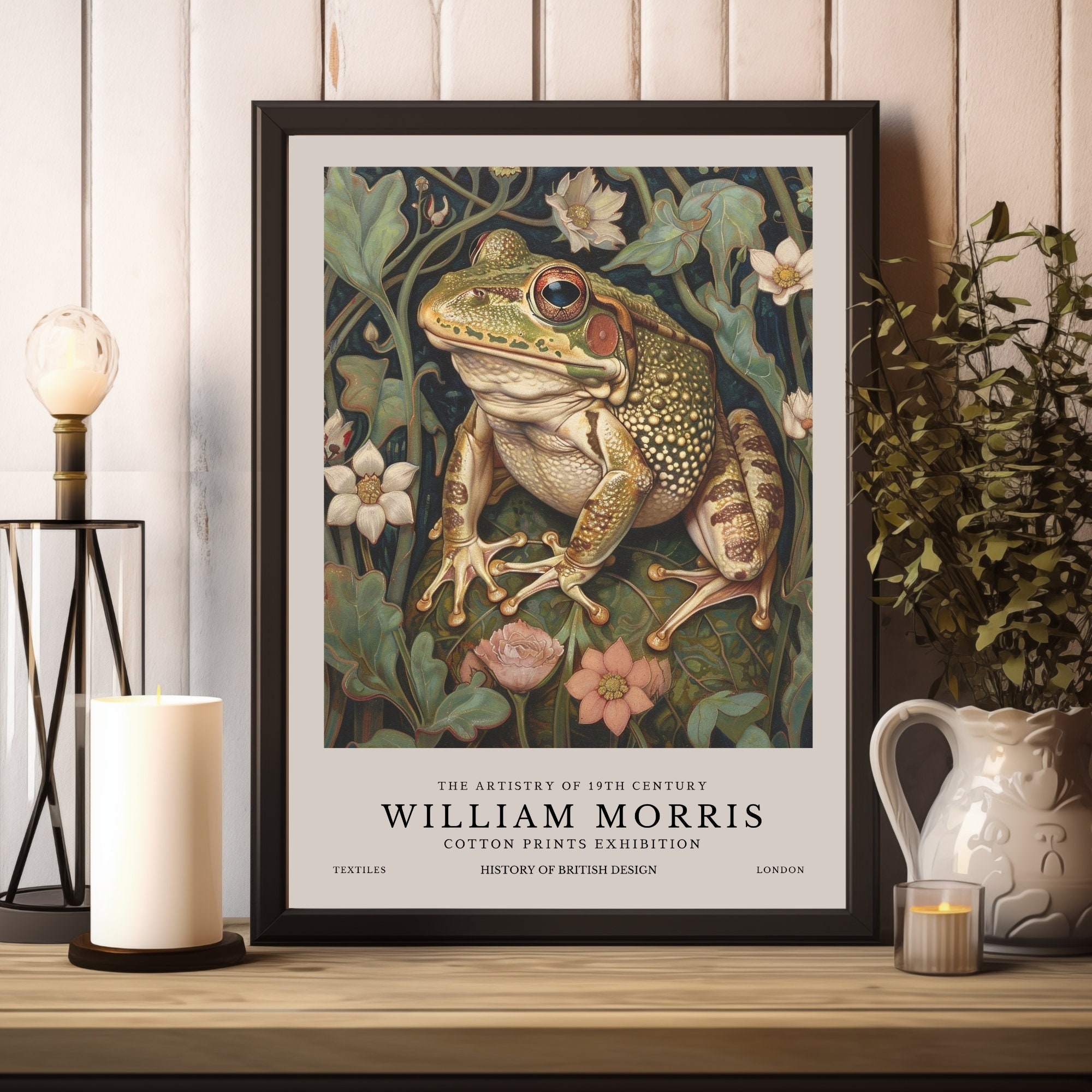 William Morris Print, William Morris Exhibition Print, Frog William Morris Print, William Morris Exhibition Print, Frog