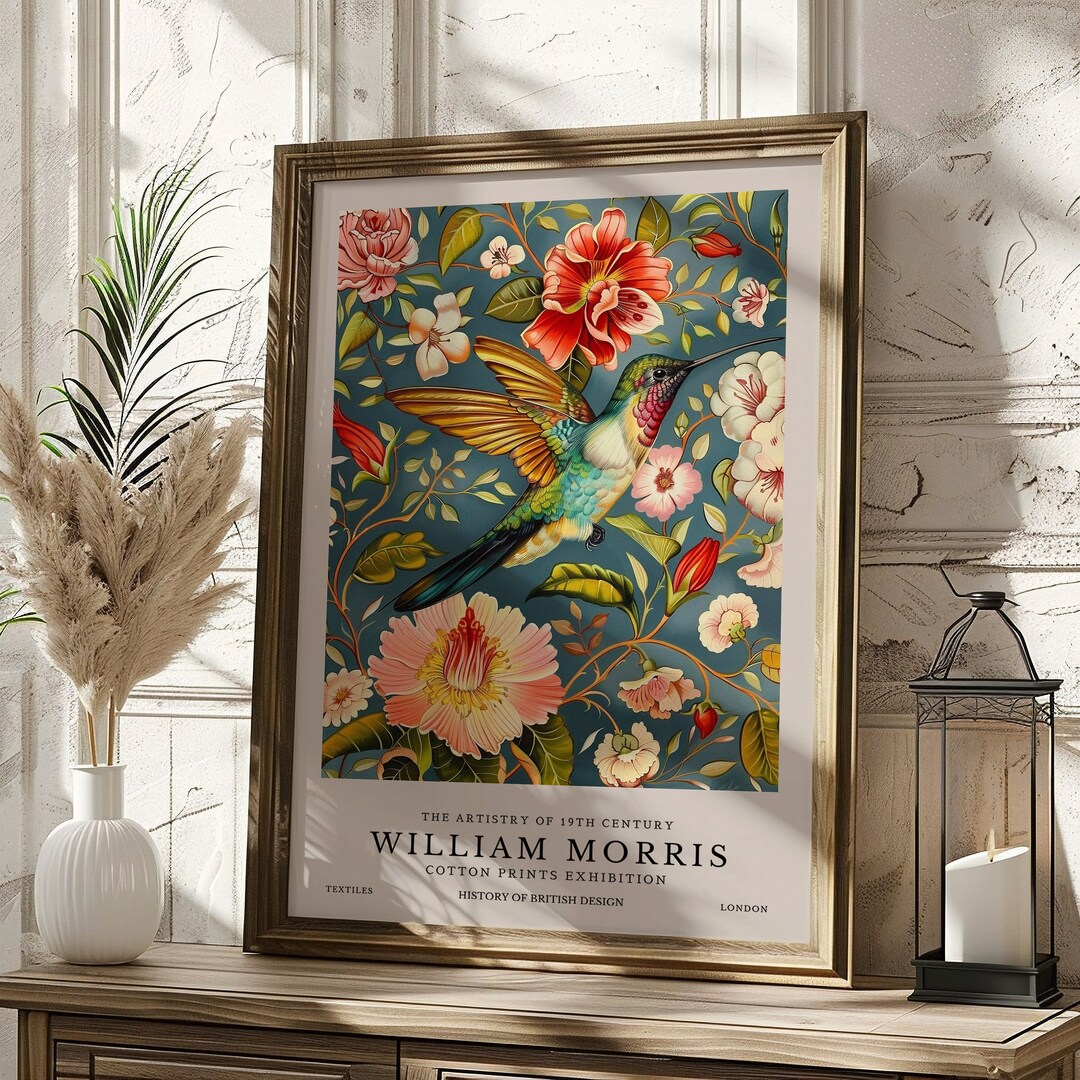 William Morris Print, William Morris Exhibition Print, Hummingbird ...