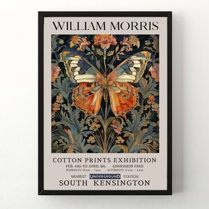 William Morris Butterfly Print, William Morris Exhibition Print ...