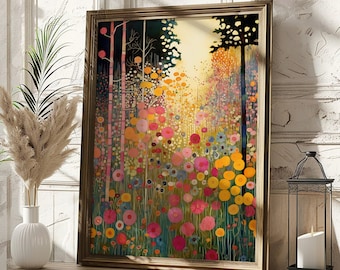 Gustav Klimt Farm Garden Print, Gustav Klimt Forest Floral Wall Decor, Wall Art Print, Gustav Klimt Wall Decor, New House Housewarming Gift