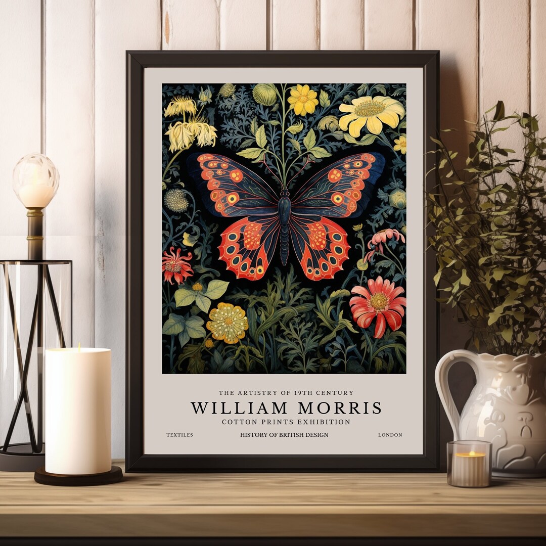William Morris Butterfly Print, William Morris Exhibition Print ...