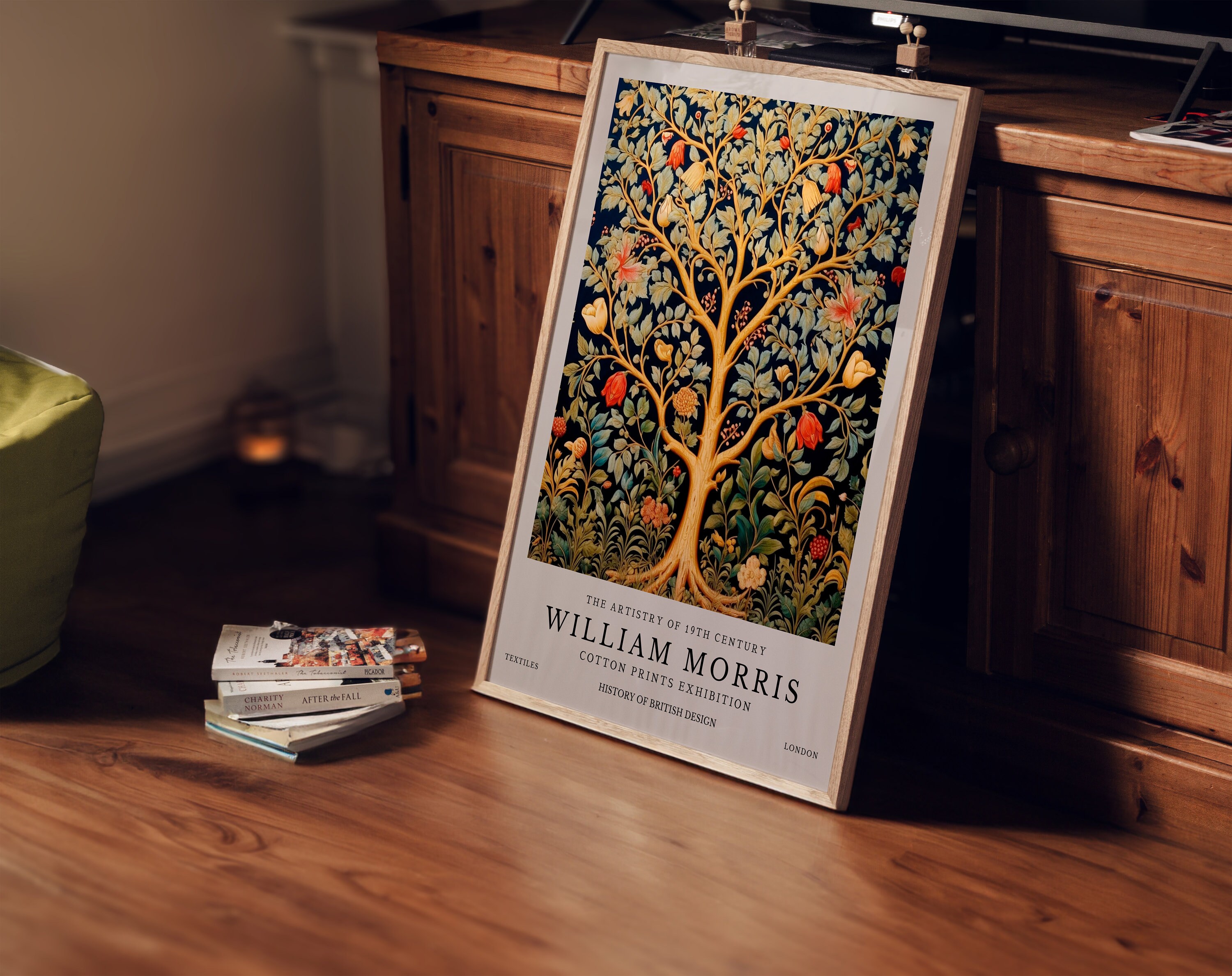 John Morris Main Title / Trees To Dogs William Morris Tree of Life Print, William Morris Exhibition Poster