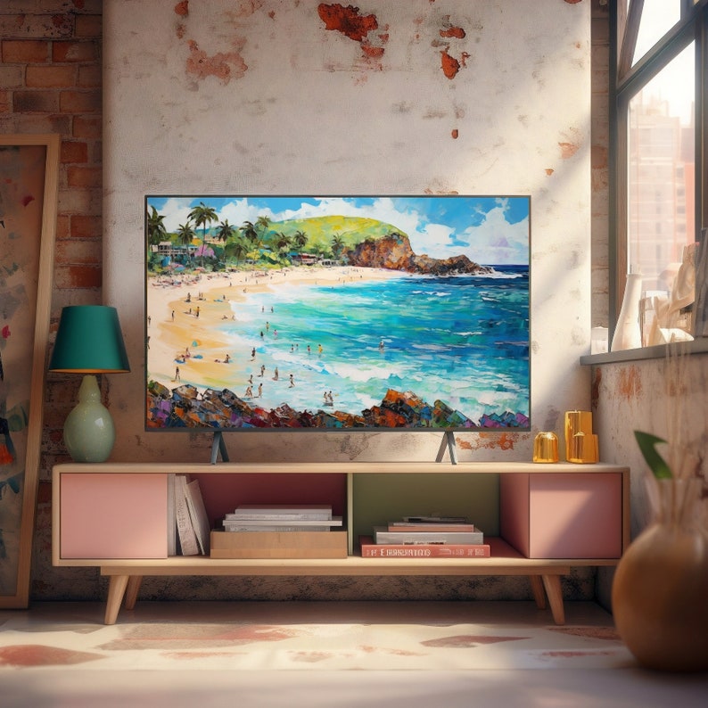 Samsung Frame TV Art, Summer Art, Beach Downloadable 3D Textured