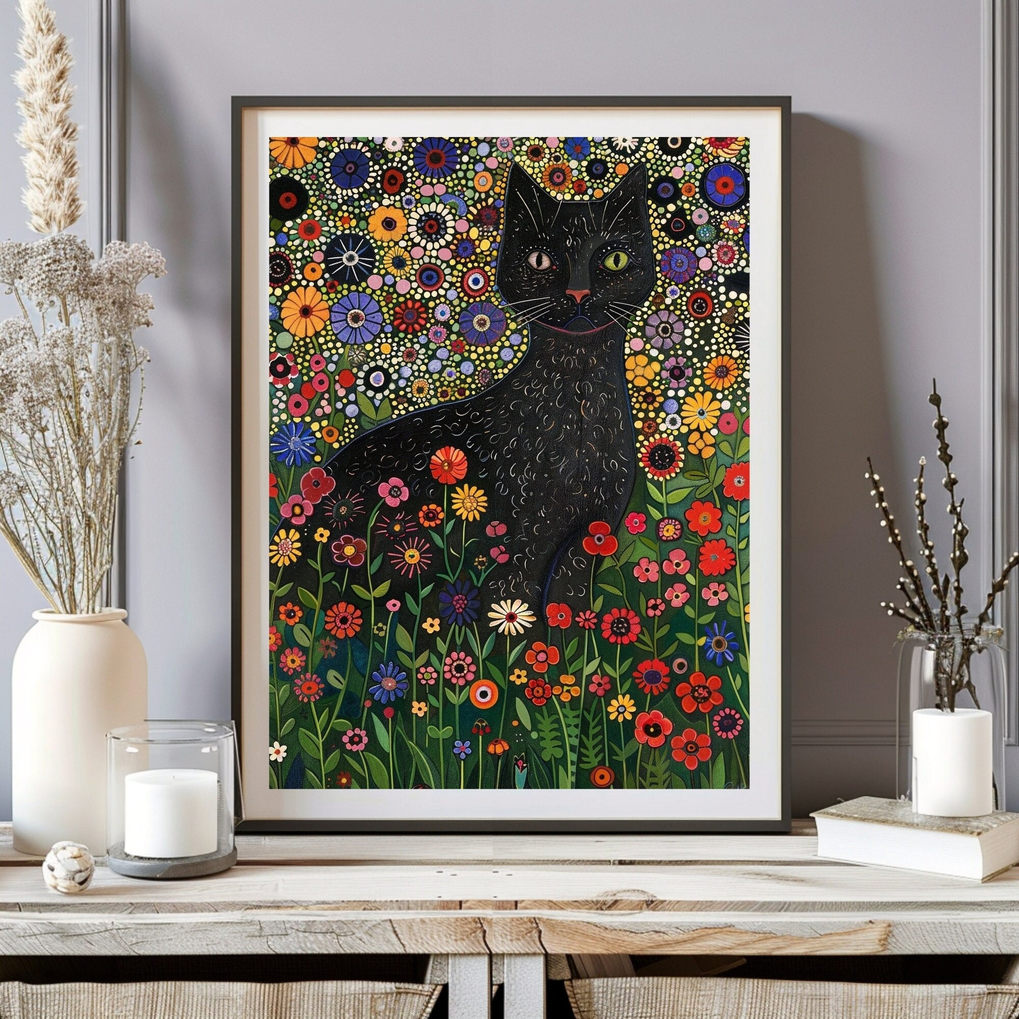 グスタフ・クリムトの黒猫のプリント、クリムト美術館のポスター