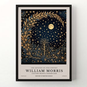 William Morris Moon and Star Print, William Morris Poster, William ...