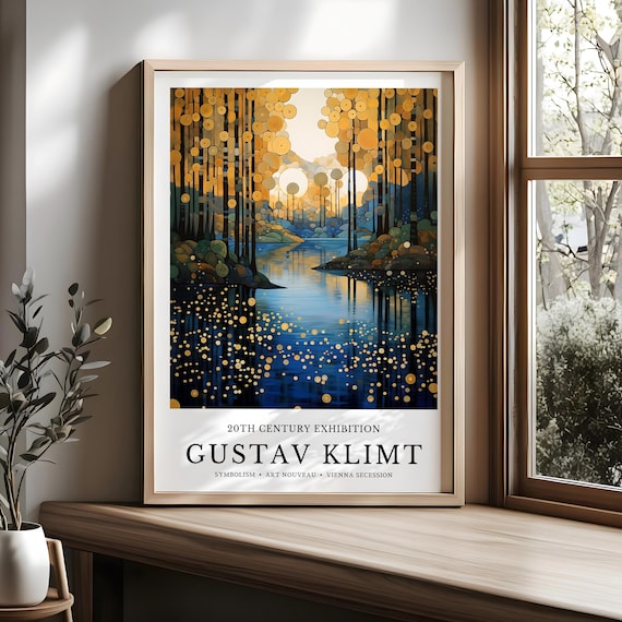Gustav Klimt Print, Klimt Exhibition Poster, Gustav Klimt Painting, Gustav Klimt Forest Wall Art, Gustav Klimt Wall Decor, Flower Market Art