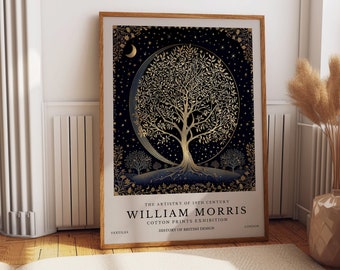 William Morris Print, William Morris Poster, Moon and Star William