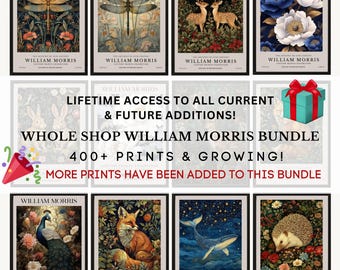 William Morris Prints Mega Bundle, Whole Shop William Morris Exhibition Prints Bundle, William Morris Poster Bundle, William Morris Wall Art