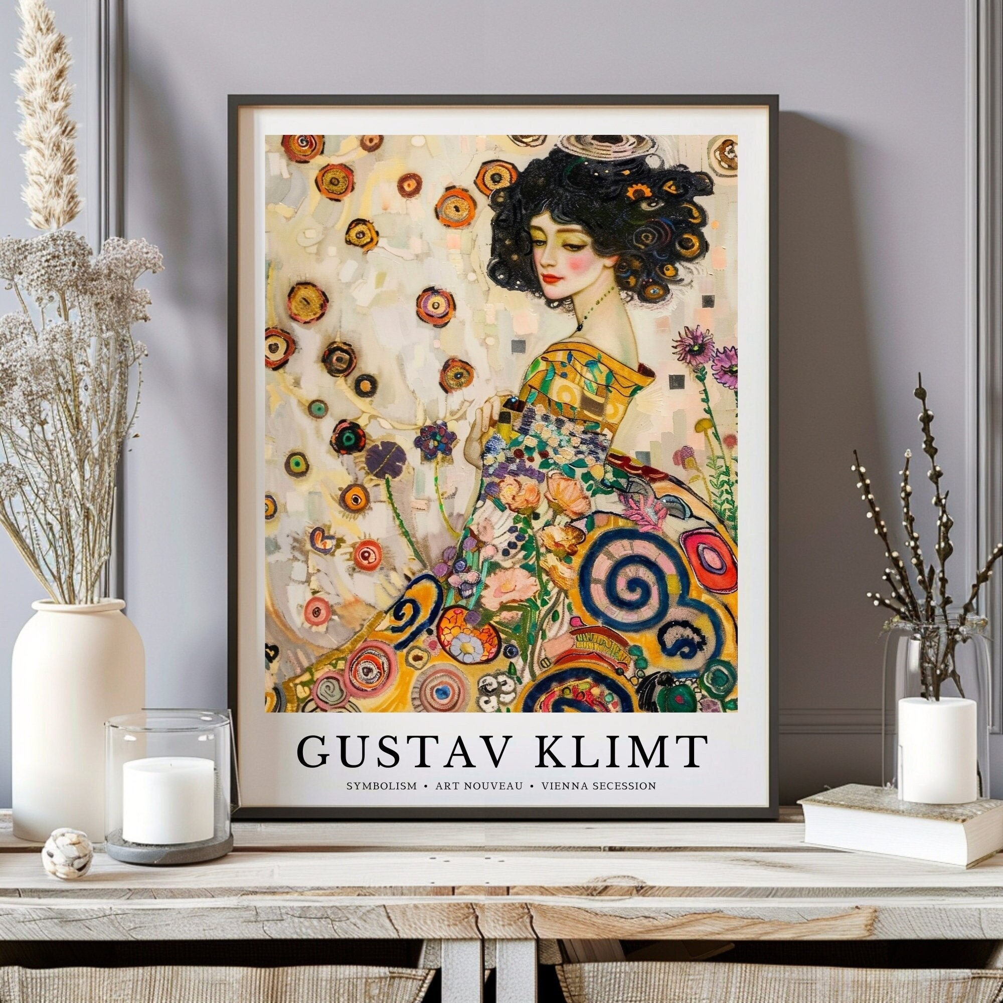 Gustav Klimt Woman Print, Gustav Klimt Poster, Vintage Exhibition