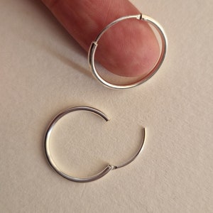 925 Sterling Silver Hoop Earrings Small Large with Ball Charm Sleeper Earrings Silver Hinged Hoops Small Large Pair Rings Hoop Sleeper