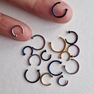 C Shape Nose Ring Surgical Steel Nose Rings Hoop Lip Nose Rings Small Thin Body Face New Piercing Helix Tragus Daith Lobe Ear Open Ring