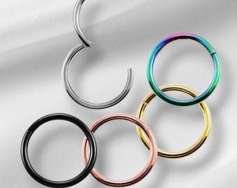 16G 18G Surgical Steel Segment Clicker: Nose Ring, Septum Hoop, Lip Piercing