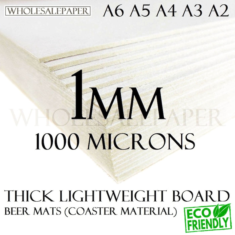 1mm 1.5mm 2mm Cardboard off White Ivory Thick Backing Board All Sizes