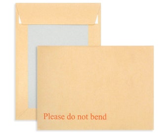 A5 C5 Hard Board Backed Envelopes: 229mm x 162mm, Please Do Not Bend