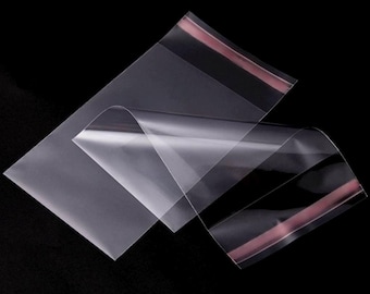 50 Clear Cellophane Bags: Self Seal Poly Bags for Crafts & Treats
