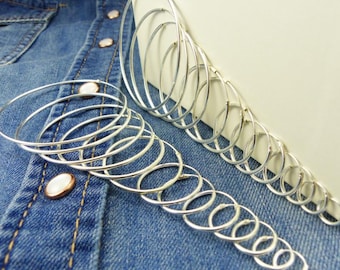 Hoop Sleeper Earrings: 925 Sterling Silver Hinged Ear Rings (Ball Charm Option)