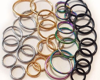 Surgical Steel Hinged Segment Ring: Helix, Septum Clicker, Tragus Piercing