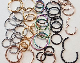 Surgical Steel Clicker Hoop: Nose, Septum, Lip, Ear Piercing 6mm 8mm 10mm 12mm