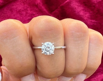 Solitaire Lab-Grown Diamond Engagement Ring, 14k Gold, 1.50 ctw