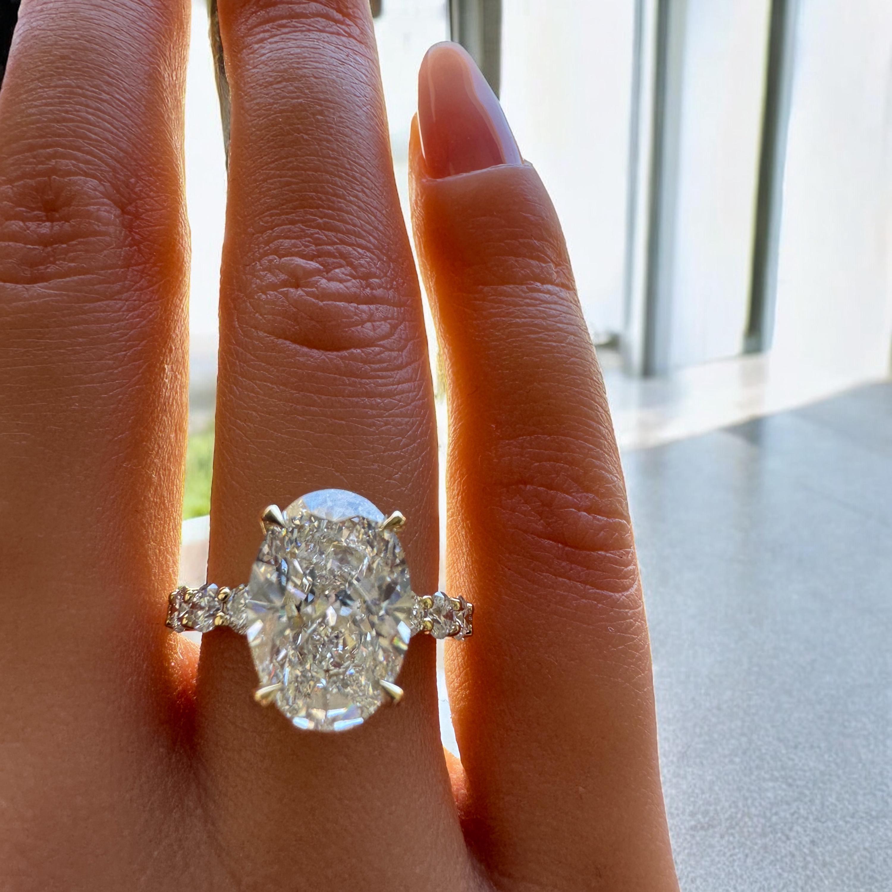 5カラット D VVS1 ラボグロウンダイヤモンドエンゲージリング オーバル