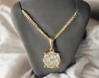 Pendentif solitaire en or 14 carats et diamants de 0,50 carat, collier en diamant naturel