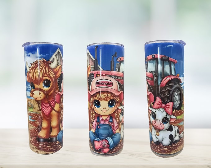 20oz Pink Farm Girl Tumbler