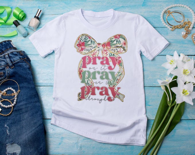 Pray Floral Bow Shirt
