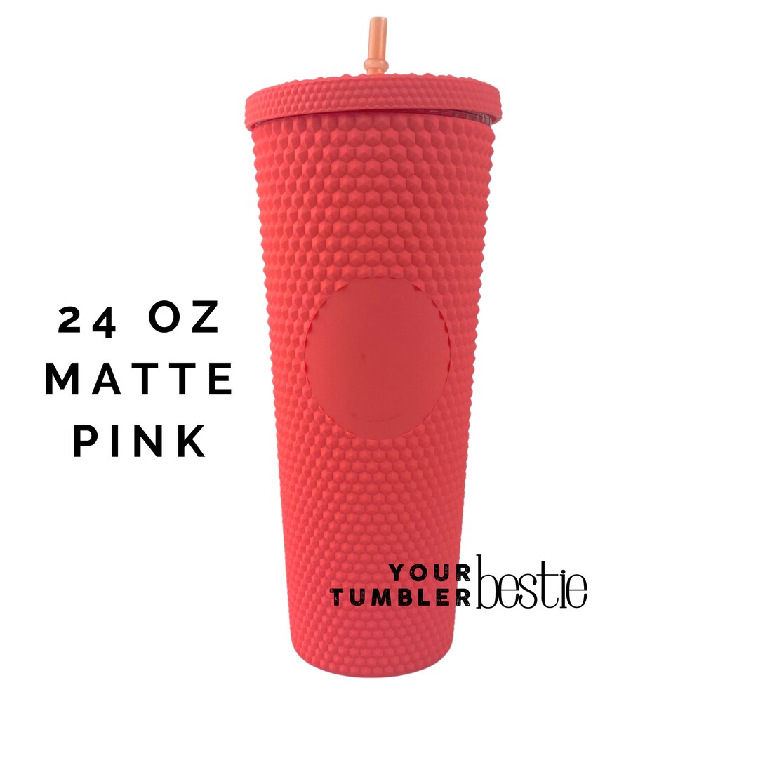 MATTE PINK Studded Tumbler Blanks 24oz Screw Top Double Etsy