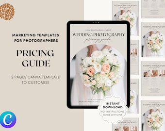 Photography Pricing Guide Template, Photographer price guide Canva,Editable Pricing Guide for photographers,Wedding photographer Price List