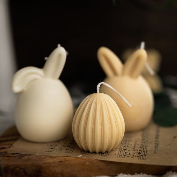 Easter Bunny Eggs Candle , V shape Candle , Melon Veins Egg Candle, Stripes Candle,Mini Cute Bunny Candle