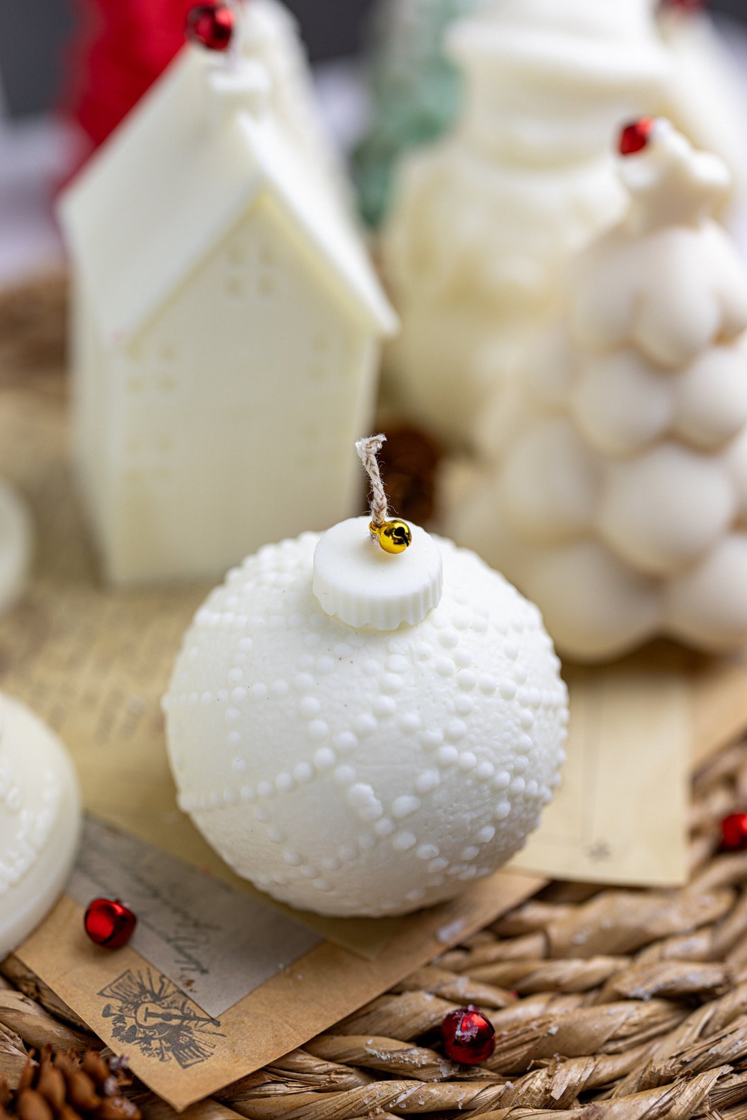 Ornament Christmas Ball Candle Christmas Scented Candle Etsy