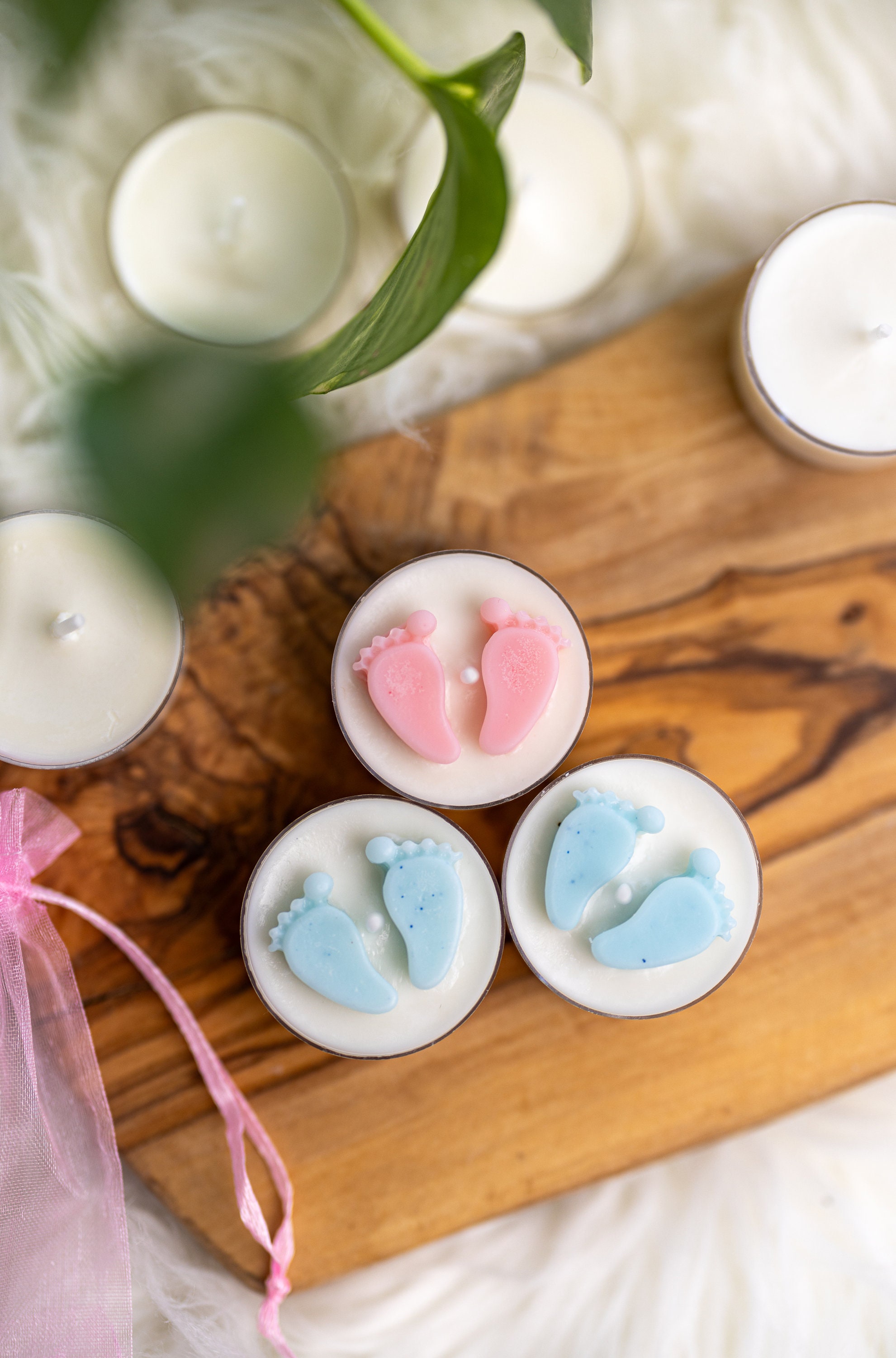 Baby Feet Tea Light Baby Shower Candles / Soy Tea Light Candles/two