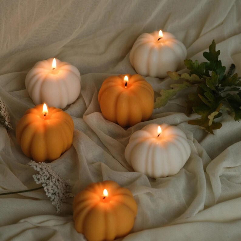 Pumpkin Shaped Candle Halloween Candles Spooky Season halloween