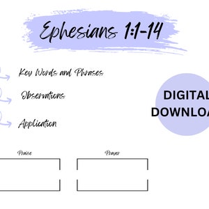 Ephesians Bible Study PDF printable - Etsy