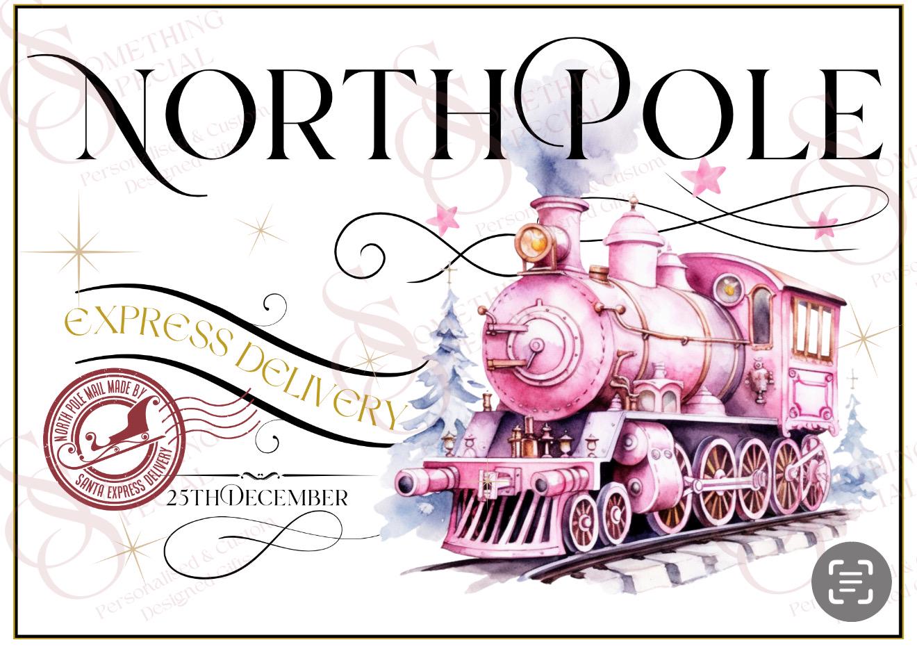 North Pole Express Delivery PNG | Polar Express PNG | Pink & Blue ...
