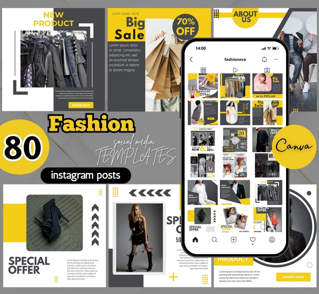 80+ Fashion Instagram Post Canva Templates | Ecommerce Fashion ...