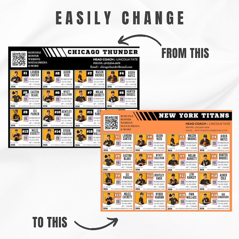 Travel Team Roster Template | 16-player Club Recruiting Sheet ...