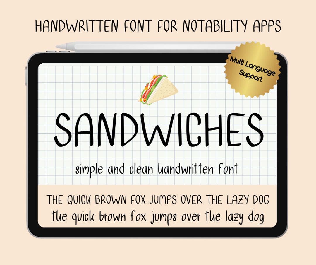 SANDWICHES Font Make a Note Font Neat Handwritten Font - Etsy