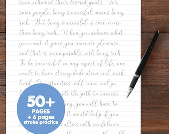 Schreibschrift Kalligraphie Übungsblätter: Handschrift Arbeitsblätter (PDF)