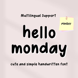 Neat and Bold Handwritten font, Cute Font, classy Procreate Fonts, Teacher Font, Groovy Font, Modern Font, Hippie Font l hello monday