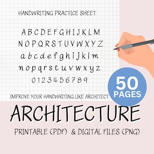 Architect Handwriting Worksheets: Lettering Practice (Printable PDF)