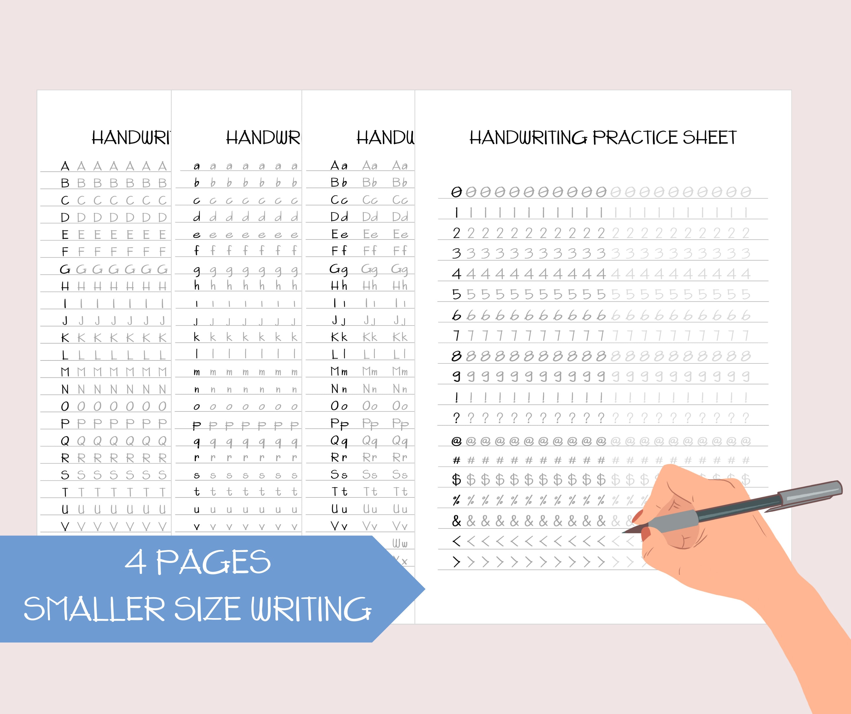 Architectural Handwriting Worksheets, Architect Printable Lettering
