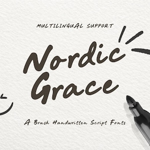 Nordic Grace Brush Script Font | Casual Handwritten Marker Style