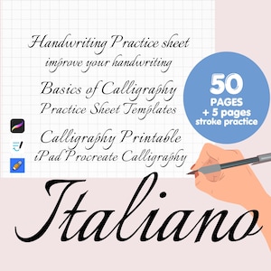 Kalligraphie Übungsblätter Vorlagen, Kalligraphie Arbeitsblätter, Druckbare Handschrift Arbeitsblätter, Alphabet und Zahlen