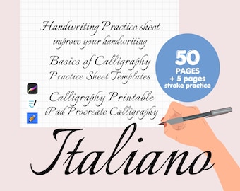 Calligraphy Practice Sheets: Full Alphabet & Numbers (PDF Pattern)
