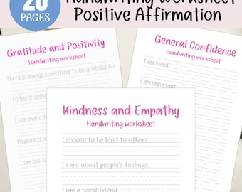 Positive Affirmation Handwriting Worksheets | Cursive, Print Practice (PDF Download)