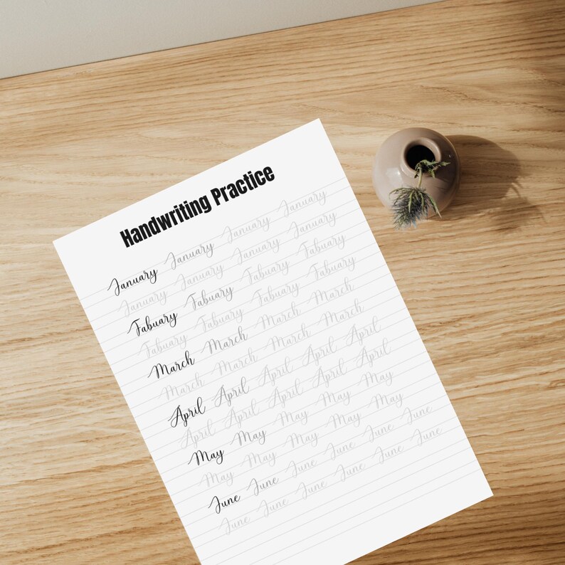 Cursive Calligraphy Practice Sheets: Handwriting Worksheets (PDF) - Etsy